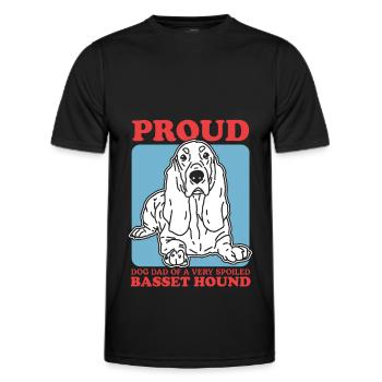 Basset Hound Dad Dog Dad Dog Owner Gift - Men's Functional T-Shirt - black - Front - AI Model Male 178 dark (178cm)