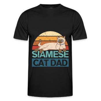 Siamkatze Katzenpapa | Katzenbesitzer Geschenk - Männer Funktions-T-Shirt - Schwarz - Vorne - AI Model Male 178 dark (178cm)