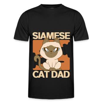 Siamkatze Katzenpapa Katzenbesitzer Geschenk - Männer Funktions-T-Shirt - Schwarz - Vorne - AI Model Male 178 dark (178cm)