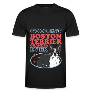 Boston Terrier Grandpa | Hundebesitzer Geschenk - Männer Funktions-T-Shirt - Schwarz - Vorne - AI Model Male 178 dark (178cm)