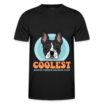 Boston Terrier Grandpa Hundebesitzer Geschenk - Männer Funktions-T-Shirt - Schwarz - Vorne - AI Model Male 178 dark (178cm)