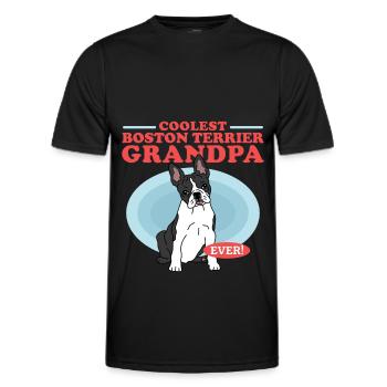 Boston Terrier Grandpa Hundehalter Geschenk - Männer Funktions-T-Shirt - Schwarz - Vorne - AI Model Male 178 dark (178cm)
