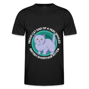 Britisch Kurzhaar Dad British Shorthair Geschenk - Männer Funktions-T-Shirt - Schwarz - Vorne - AI Model Male 178 dark (178cm)