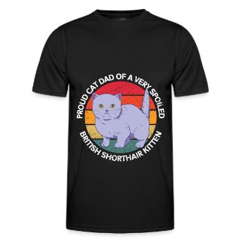 British Shorthair Dad Cats Cadeau - T-shirt sport Homme - noir - Devant - AI Model Male 178 dark (178cm)
