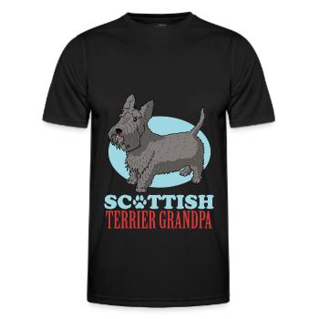 Scottish Terrier Grandpa | Hundebesitzer Geschenk - Männer Funktions-T-Shirt - Schwarz - Vorne - AI Model Male 178 dark (178cm)