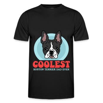 Boston Terrier Dad Bostie Hundebesitzer Geschenk - Männer Funktions-T-Shirt - Schwarz - Vorne - AI Model Male 178 dark (178cm)