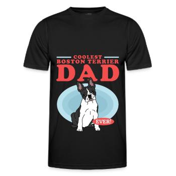 Boston Terrier Dad Hunde Hundebesitzer Geschenk - Männer Funktions-T-Shirt - Schwarz - Vorne - AI Model Male 178 dark (178cm)