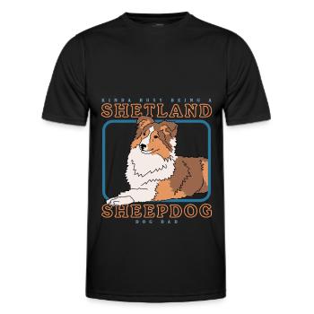 Shetland Sheepdog Dad Sheltie Hunde Geschenk - Männer Funktions-T-Shirt - Schwarz - Vorne - AI Model Male 178 dark (178cm)