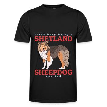 Shetland Sheepdog Dad | Sheltie Hunde Geschenk - Männer Funktions-T-Shirt - Schwarz - Vorne - AI Model Male 178 dark (178cm)