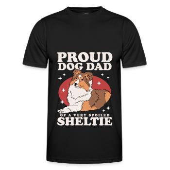Cadeau de chien de berger Shetland papa Sheltie - T-shirt sport Homme - noir - Devant - AI Model Male 178 dark (178cm)