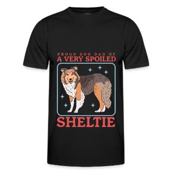 Sheltie Dad | Shetland Sheepdog Hunde Geschenk - Männer Funktions-T-Shirt - Schwarz - Vorne - AI Model Male 178 dark (178cm)