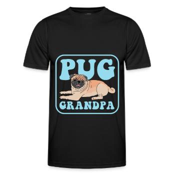 Carlin Grand-père Propriétaire de chien Chien Papa Cadeau - T-shirt sport Homme - noir - Devant - AI Model Male 178 dark (178cm)