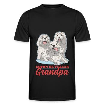 Coton de Tuléar Grand-père Propriétaire de Chien Cadeau - T-shirt sport Homme - noir - Devant - AI Model Male 178 dark (178cm)