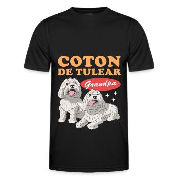 Coton de Tuléar Grand-père | Cadeau de propriétaire de chien - T-shirt sport Homme - noir - Devant - AI Model Male 178 dark (178cm)