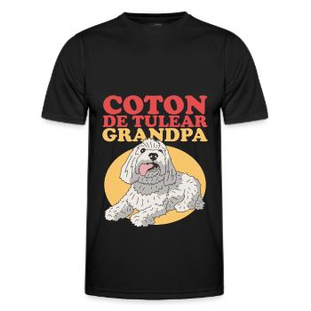 Coton de Tuléar Grand-père Propriétaire de Chien Cadeau - T-shirt sport Homme - noir - Devant - AI Model Male 178 dark (178cm)