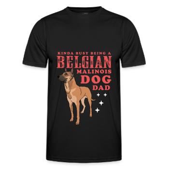 Belgian Malinois Dad Dog Owner Gift - Men's Functional T-Shirt - black - Front - AI Model Male 178 dark (178cm)