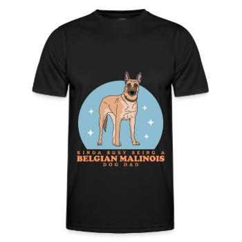 Belgian Malinois Dad Dog Owner Dog Gift - Men's Functional T-Shirt - black - Front - AI Model Male 178 dark (178cm)