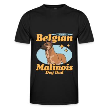 Belgian Malinois Dad Dog Dog Owner Gift - Men's Functional T-Shirt - black - Front - AI Model Male 178 dark (178cm)