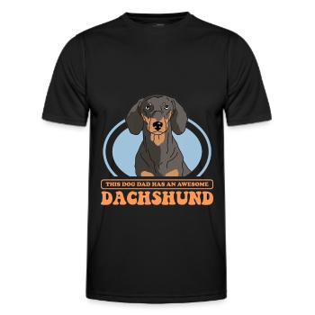 Teckel Papa Chien Teckel Chien Papa Cadeau - T-shirt sport Homme - noir - Devant - AI Model Male 178 dark (178cm)
