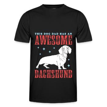 Papa teckel | Chien teckel Dog Daddy Cadeau - T-shirt sport Homme - noir - Devant - AI Model Male 178 dark (178cm)