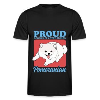 Poméranien Dad Zwergspitz Dog Owner Cadeau - T-shirt sport Homme - noir - Devant - AI Model Male 178 dark (178cm)