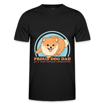 Pomeranian Dad Zwergspitz Hundehalter Geschenk - Männer Funktions-T-Shirt - Schwarz - Vorne - AI Model Male 178 dark (178cm)