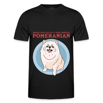 Pomeranian Dad Hundebesitzer Zwergspitz Geschenk - Männer Funktions-T-Shirt - Schwarz - Vorne - AI Model Male 178 dark (178cm)