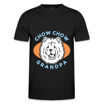 Chow Chow Grandpa | Hunde Hundebesitzer Geschenk - Männer Funktions-T-Shirt - Schwarz - Vorne - AI Model Male 178 dark (178cm)