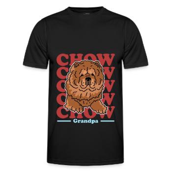 Chow Chow Grandpa Hunde Hundebesitzer Geschenk - Männer Funktions-T-Shirt - Schwarz - Vorne - AI Model Male 178 dark (178cm)