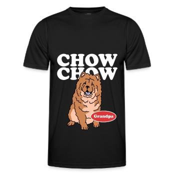 Chow Chow Grandpa Hundebesitzer Hunde Geschenk - Männer Funktions-T-Shirt - Schwarz - Vorne - AI Model Male 178 dark (178cm)