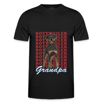 Rottweiler Grandpa | Dog Dog Owner Gift - Men's Functional T-Shirt - black - Front - AI Model Male 178 dark (178cm)