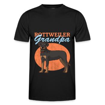 Rottweiler Grandpa Dog Dog Owner Gift - Men's Functional T-Shirt - black - Front - AI Model Male 178 dark (178cm)