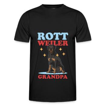 Rottweiler Grandpa Dog Owner Dog Gift - Men's Functional T-Shirt - black - Front - AI Model Male 178 dark (178cm)