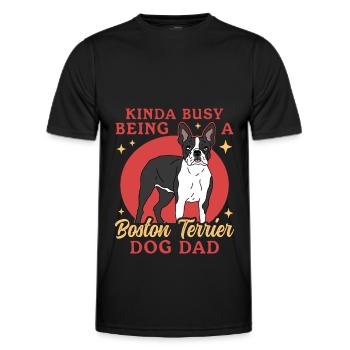 Boston Terrier Dad Hundebesitzer Hunde Geschenk - Männer Funktions-T-Shirt - Schwarz - Vorne - AI Model Male 178 dark (178cm)