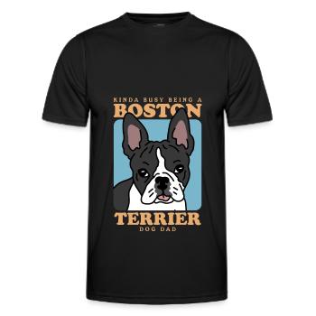 Boston Terrier Dad Hunde Hundebesitzer Geschenk - Männer Funktions-T-Shirt - Schwarz - Vorne - AI Model Male 178 dark (178cm)