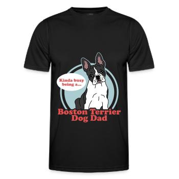 Boston Terrier Dad | Hunde Hundebesitzer Geschenk - Männer Funktions-T-Shirt - Schwarz - Vorne - AI Model Male 178 dark (178cm)