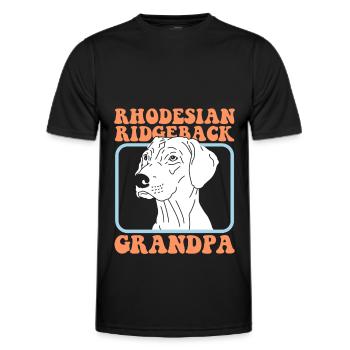 Rhodesian Ridgeback Grand-père Propriétaire de chien Cadeau - T-shirt sport Homme - noir - Devant - AI Model Male 178 dark (178cm)