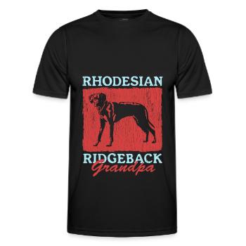 Rhodesian Ridgeback Grand-père | Cadeau chien - T-shirt sport Homme - noir - Devant - AI Model Male 178 dark (178cm)