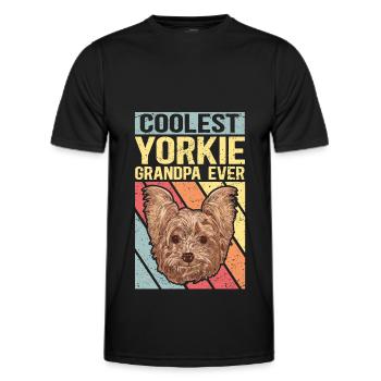 Yorkie Grandpa Yorkshire Terrier Dog Cadeau - T-shirt sport Homme - noir - Devant - AI Model Male 178 dark (178cm)