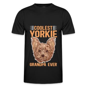 Yorkie Grand-père | Yorkshire Terrier Dog Cadeau - T-shirt sport Homme - noir - Devant - AI Model Male 178 dark (178cm)