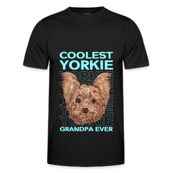 Yorkie Grandpa Dogs Yorkshire Terrier Cadeau - T-shirt sport Homme - noir - Devant - AI Model Male 178 dark (178cm)