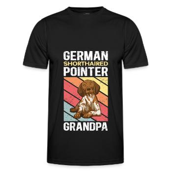 Cadeau allemand de propriétaire de chien de grand-père à poil court - T-shirt sport Homme - noir - Devant - AI Model Male 178 dark (178cm)