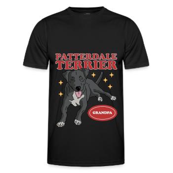 Patterdale Terrier Grandpa | Dog Owner Gift - Men's Functional T-Shirt - black - Front - AI Model Male 178 dark (178cm)