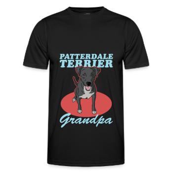 Patterdale Terrier Grandpa Dog Owner Gift - Men's Functional T-Shirt - black - Front - AI Model Male 178 dark (178cm)