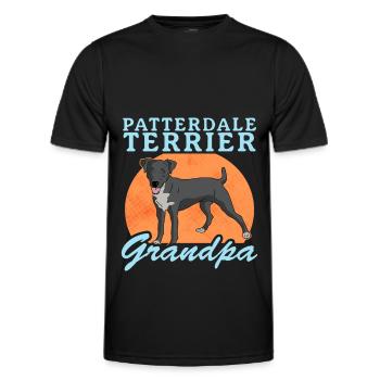 Patterdale Terrier Grandpa Dog Owner Gift - Men's Functional T-Shirt - black - Front - AI Model Male 178 dark (178cm)
