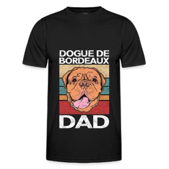 Great Dane Dad Dogue de Bordeaux Gift - Men's Functional T-Shirt - black - Front - AI Model Male 178 dark (178cm)
