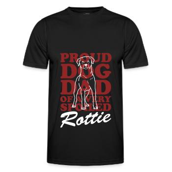 Rottweiler Dad | Rottie Hunde Hundehalter Geschenk - Männer Funktions-T-Shirt - Schwarz - Vorne - AI Model Male 178 dark (178cm)