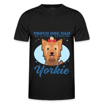 Yorkshire Terrier Papa Yorkie Chien Propriétaire Cadeau - T-shirt sport Homme - noir - Devant - AI Model Male 178 dark (178cm)