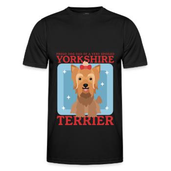 Yorkshire Terrier Papa Propriétaire de Chien Cadeau - T-shirt sport Homme - noir - Devant - AI Model Male 178 dark (178cm)