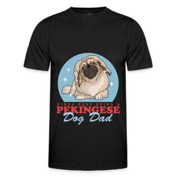 Pékinois Papa Pekinese Dog Owner Gift - T-shirt sport Homme - noir - Devant - AI Model Male 178 dark (178cm)